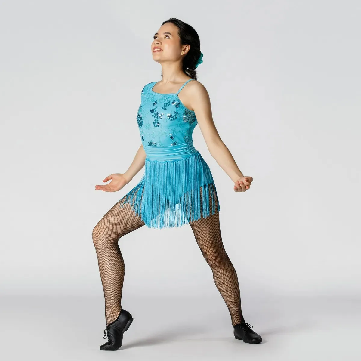 1st Position Sequinned Bodice Leotard with Fringe Skirt