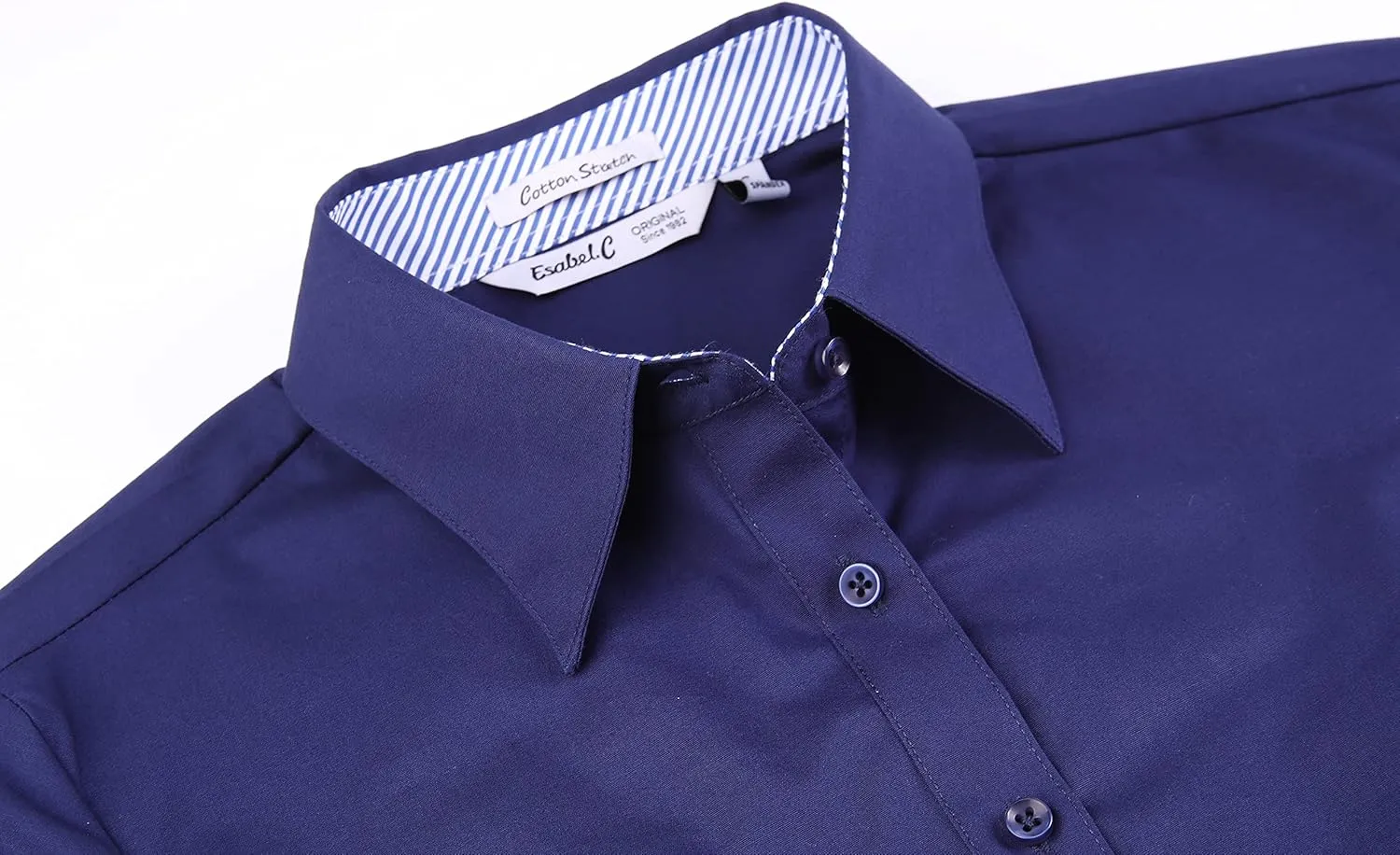 Alex Vando Womens Dress Shirts Wrinkle Free Solid Color Stretch Work Shirt