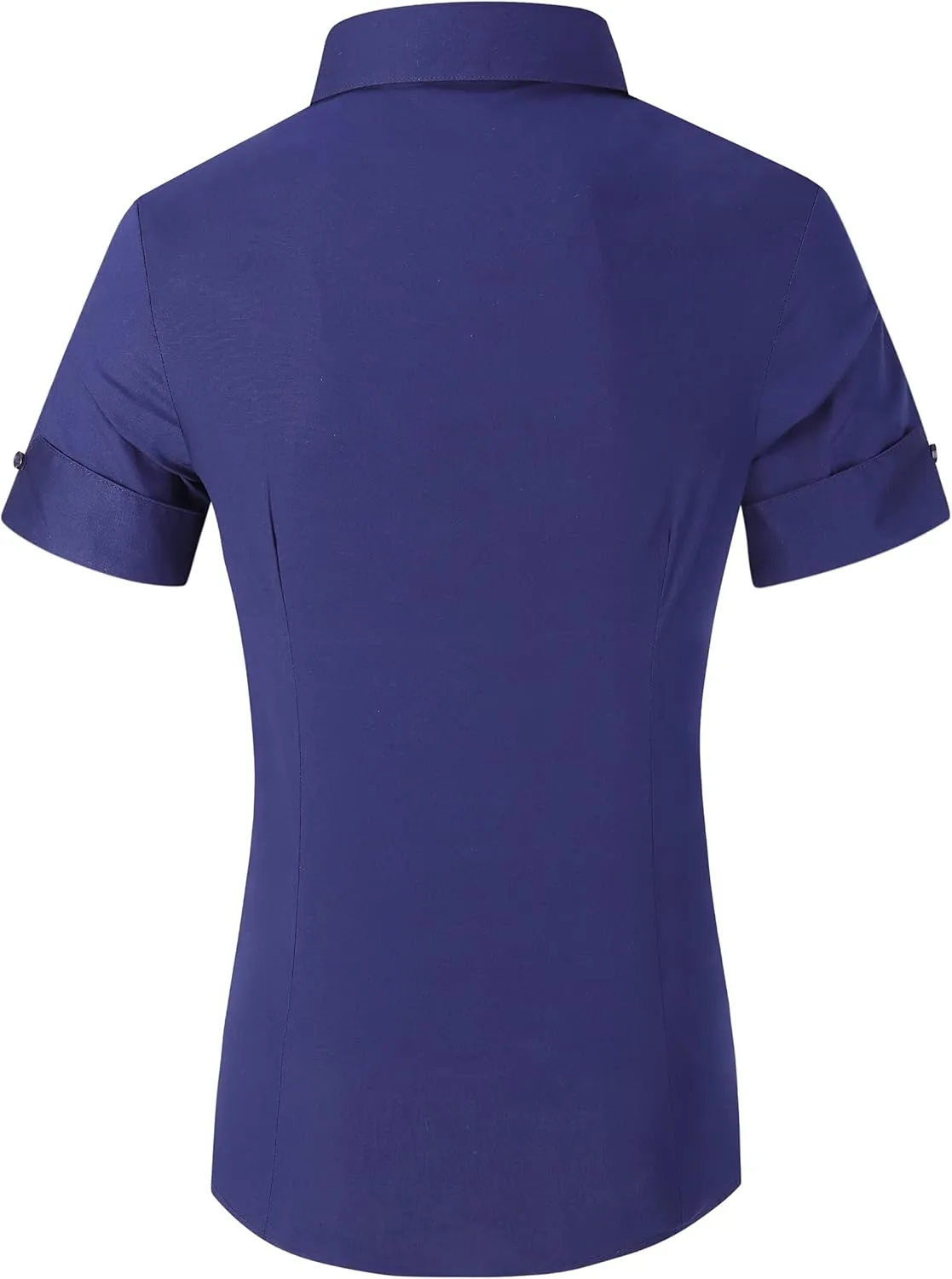 Alex Vando Womens Dress Shirts Wrinkle Free Solid Color Stretch Work Shirt