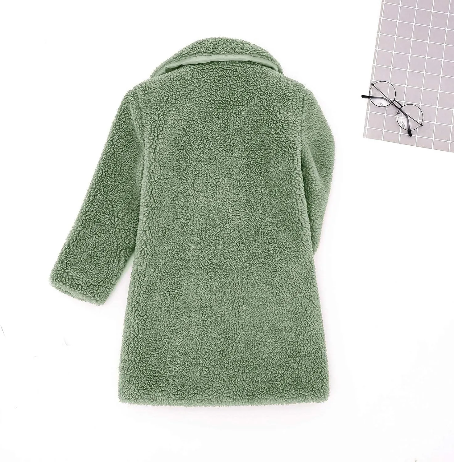 Baby Girls Faux Fur Teddy Long Coat Tollder Kids Winter Fleece Jacket Warm Outwear Clothes