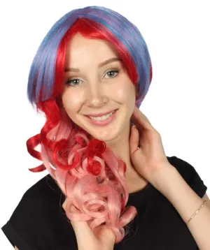 Long Curly Pink Ombre Womens Wig | Stage Event party Ready Colorful Wig | Premium Breathable Capless Cap