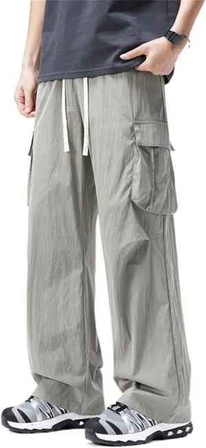 Men's Pant Summer Lightweight Cargo Straight Leg Casual Sports Trouser for Men