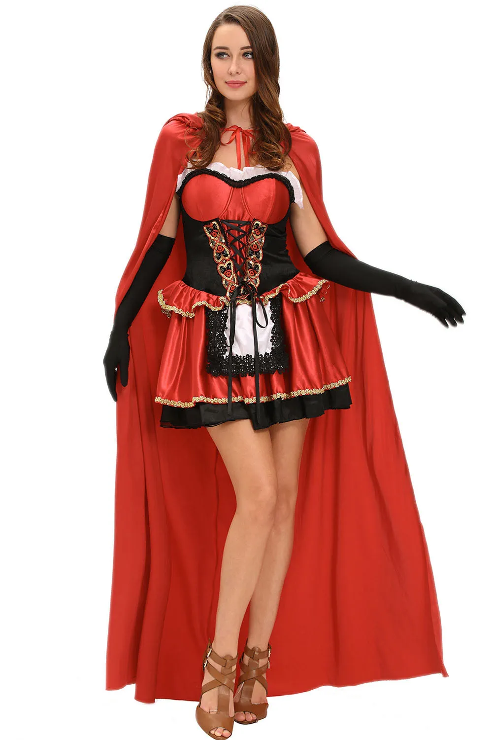 Sexy Three-piece Fairy Tale Little Red Costume