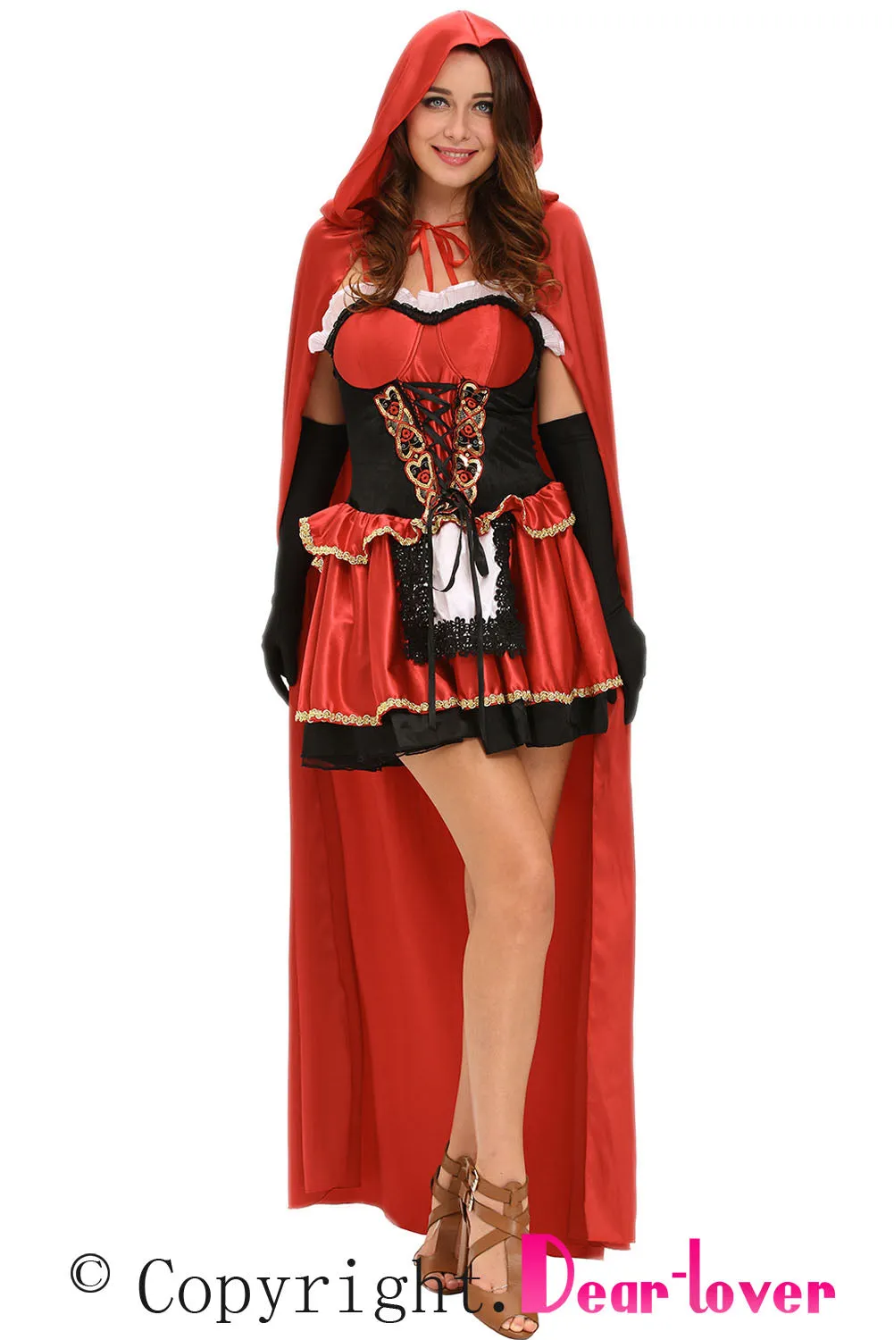 Sexy Three-piece Fairy Tale Little Red Costume