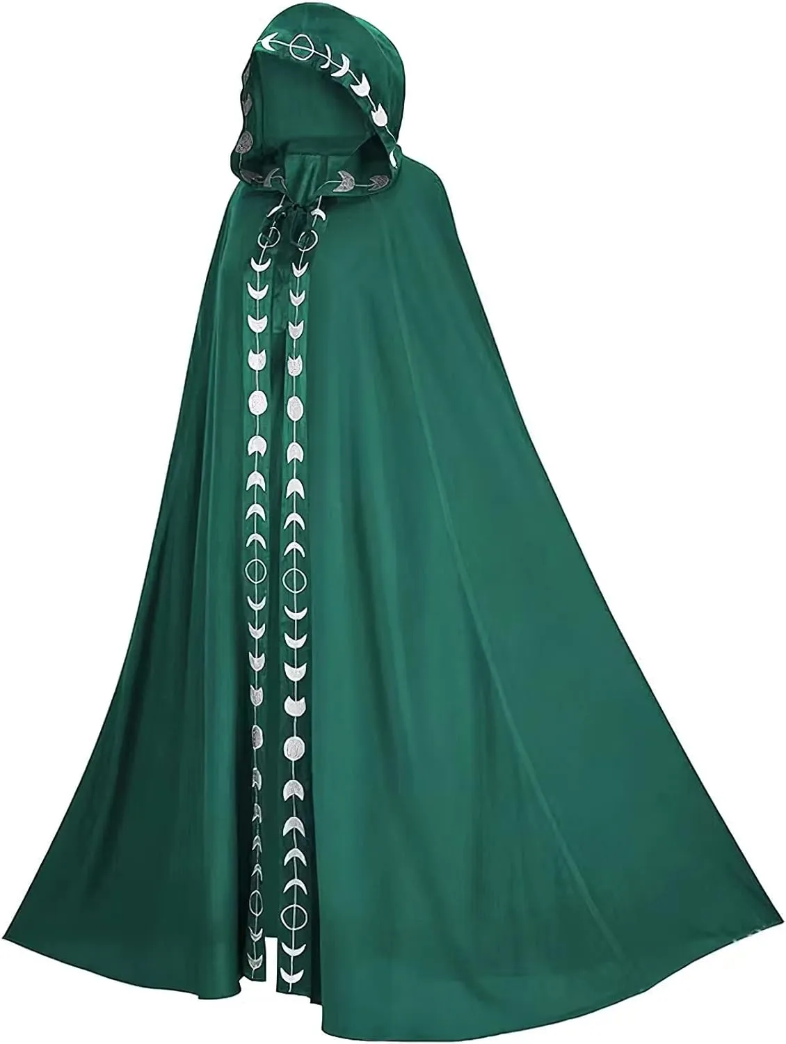 Unisex Gothic Mysterious Renaissance Wizard Witch Hooded Cloak Halloween Cosplay Costume Party Cape