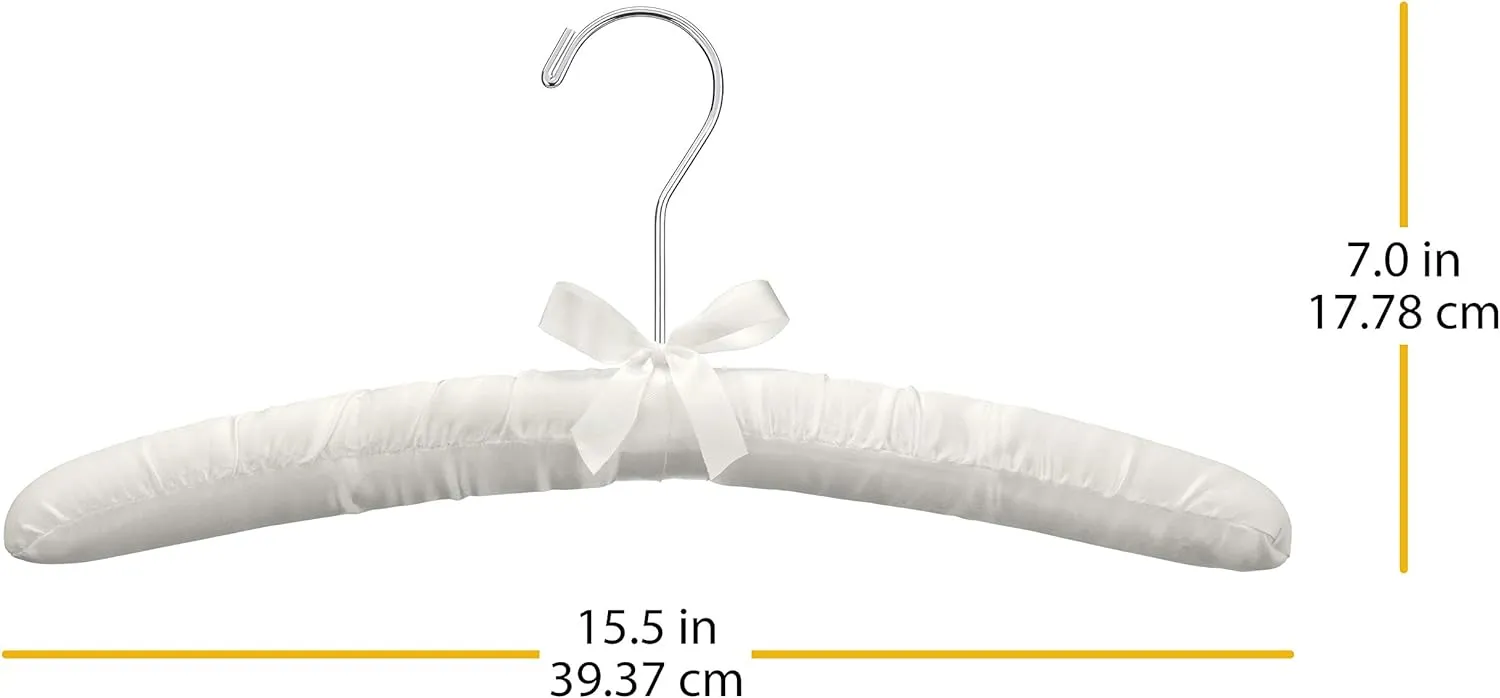 Whitmor 8PK Sat Blouse Hanger, 8 Count, Bone