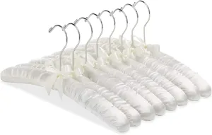 Whitmor 8PK Sat Blouse Hanger, 8 Count, Bone