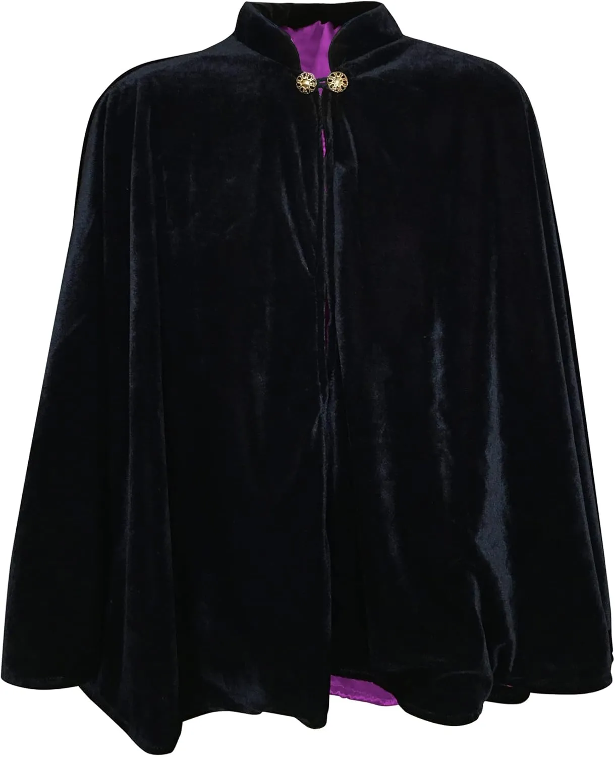 Women's Velvet Satin Lined Capelet Elegant Halloween Cosplay Cloak Cape, Wedding, Ren Faire
