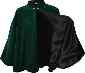 Women's Velvet Satin Lined Capelet Elegant Halloween Cosplay Cloak Cape, Wedding, Ren Faire