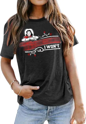 Womens Vintage Graphic T-Shirt Funny Saying Tees Casual Short Sleeve Top