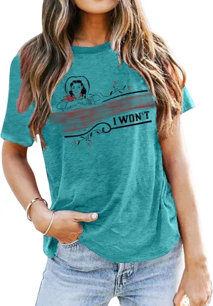 Womens Vintage Graphic T-Shirt Funny Saying Tees Casual Short Sleeve Top